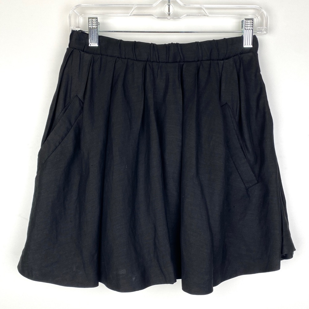 Acne Pleated Linen Mini Skirt